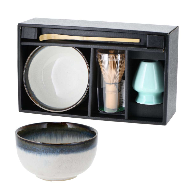 Set à matcha blanc et bleu