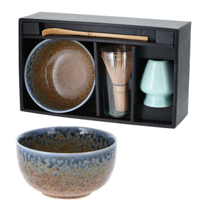 Set à matcha brun et bleu