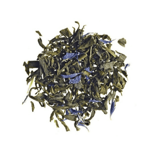 Thé vert sencha (Chine) aromatisé à la rhubarbe, à la fraise, à la cerise, à la figue et à la fleur d'oranger