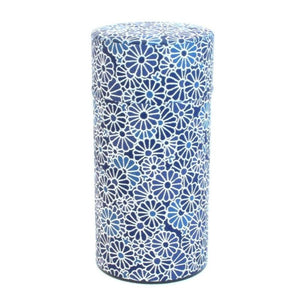 Boîte à thé Washi bleue
