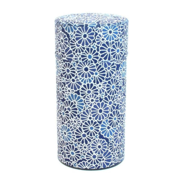 Boîte à thé Washi bleue