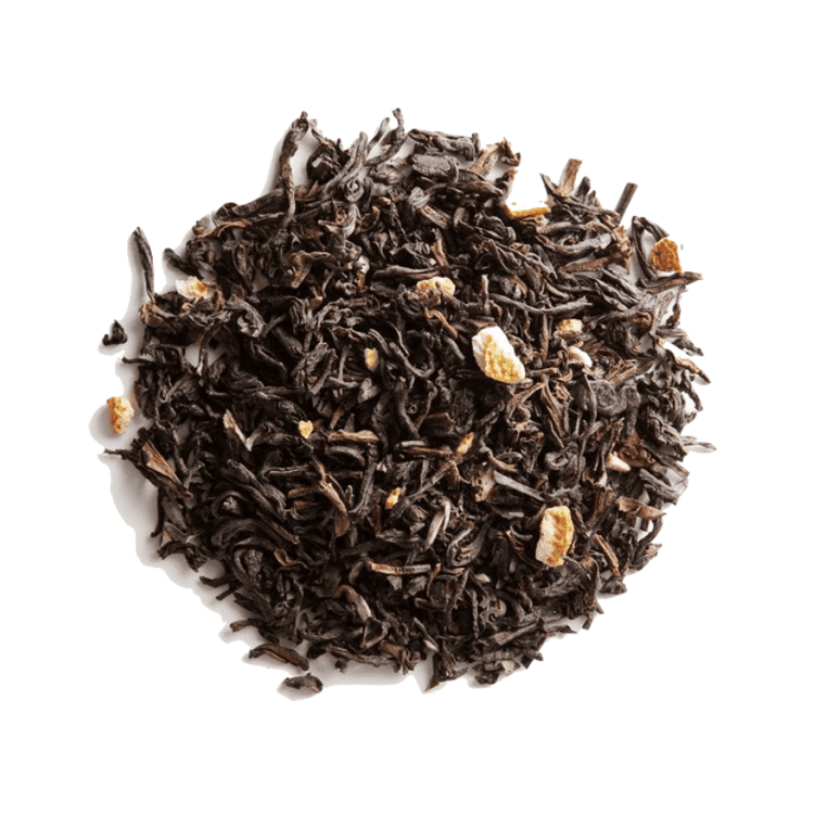 Thé noir BIO (Chine) et thé vert au jasmin BIO (Chine) aromatisés aux épices, aux fleurs et à la bergamote